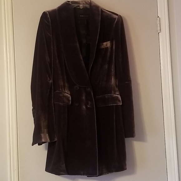 BCBG Grey Ash Woven Jacket Velvet NWT - Picture 1 of 8